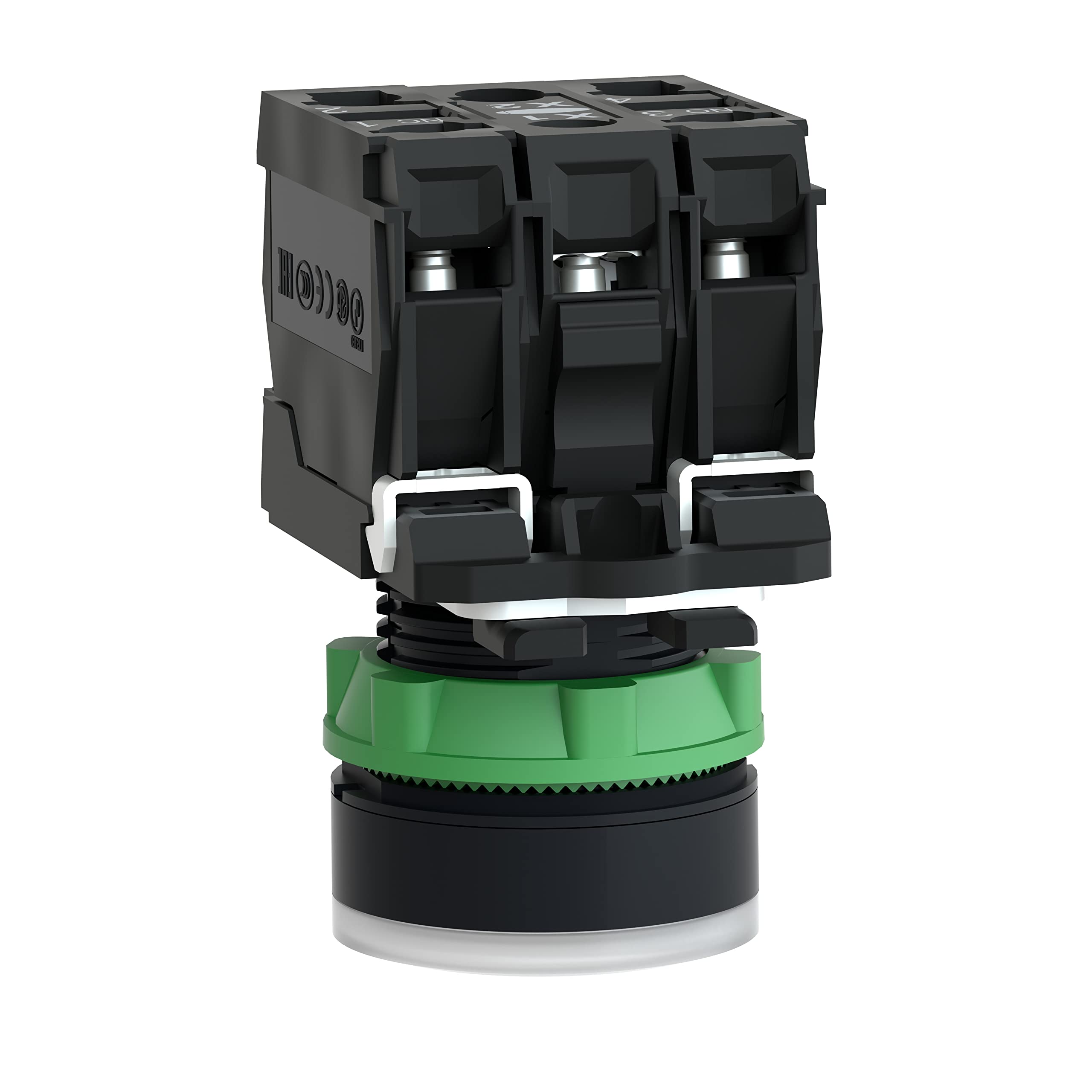 Schneider Electric XB5AW31M5 Pulsador Luminoso, 1NA+1NC, 220-240V, 22mm Ø, 57mm x 30mm x 42mm, Blanco