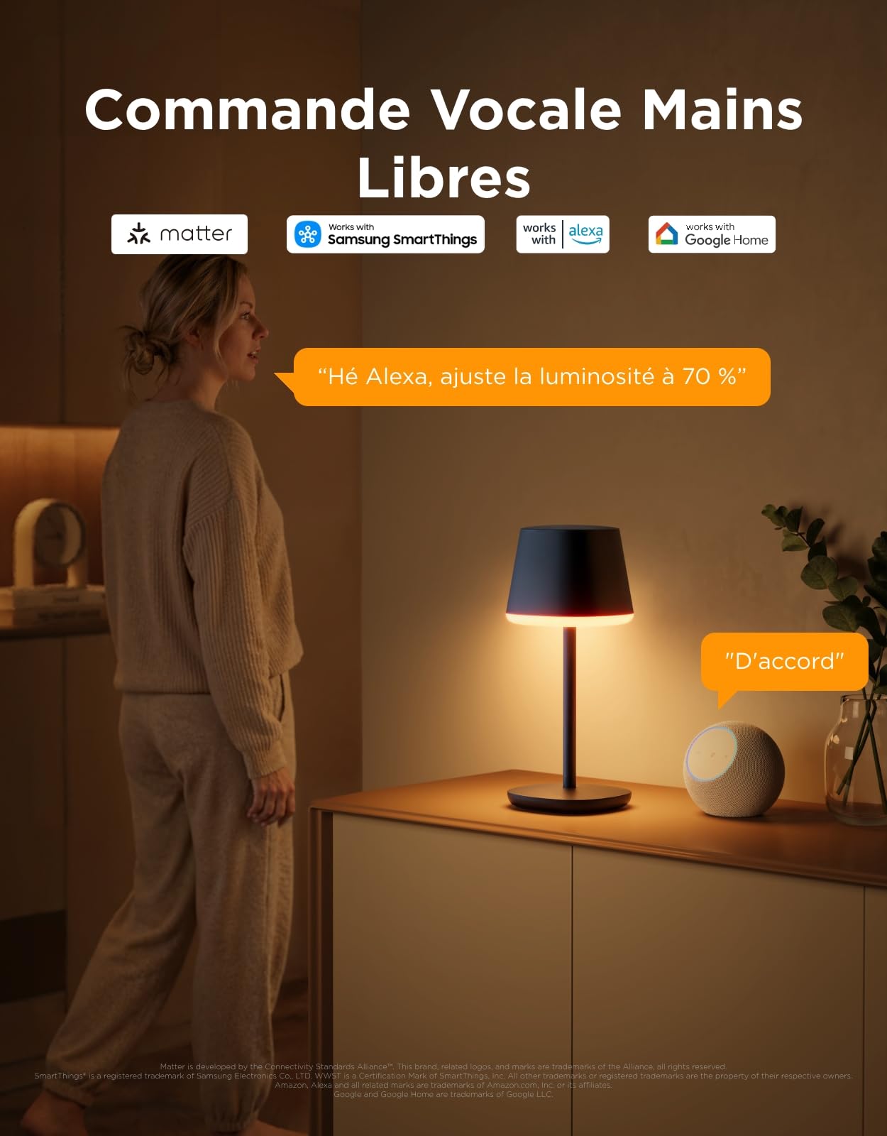 Govee Lampe de Chevet LED RGBICWW, Lampe de Table Sans Fil Rechargeable