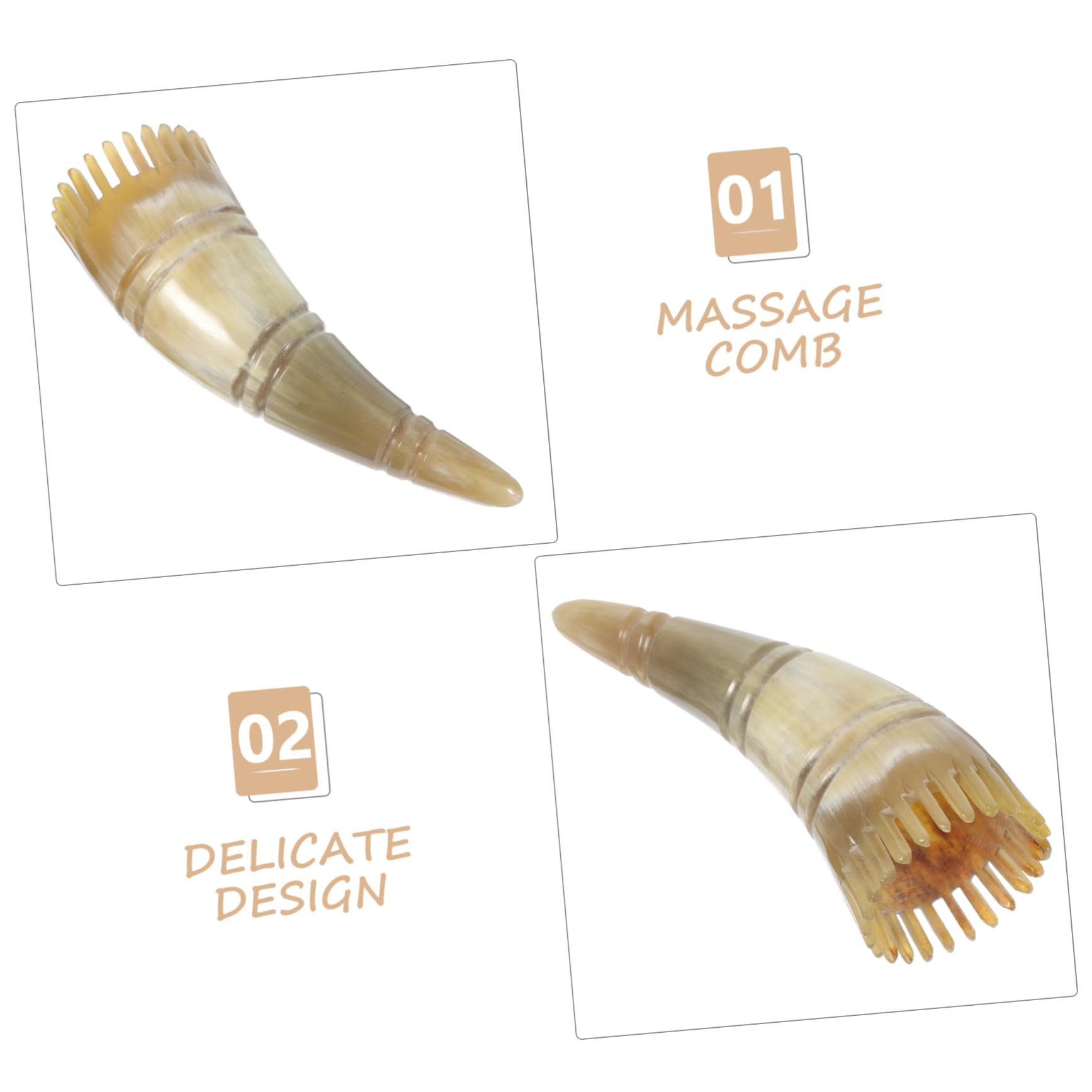 3 Stück Kopfhaut Massagekamm aus Horn Ergonomischer Kamm für und Kopfhautmassage Verbessert die Durchblutung und Lindert Juckreiz für Haarbehandlungen