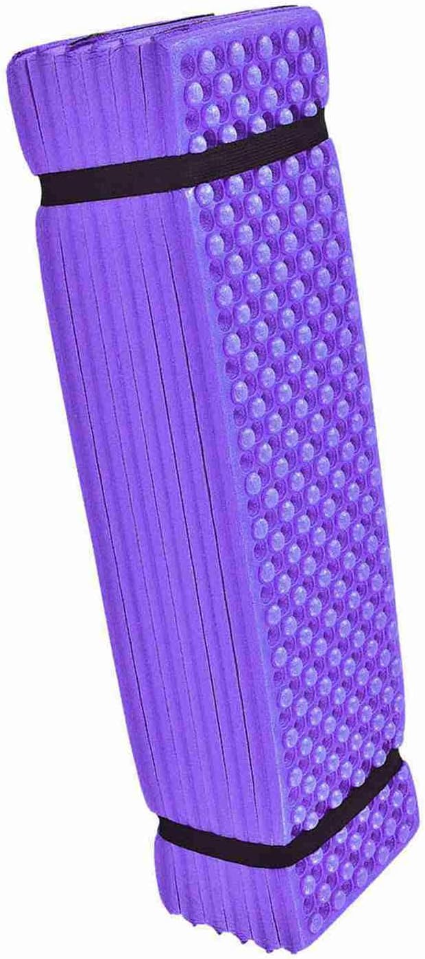 ZJchao Material Foam Sleeping Pad, Lightweight Camping Mat with Folding Design for Outdoor Use (Purple)