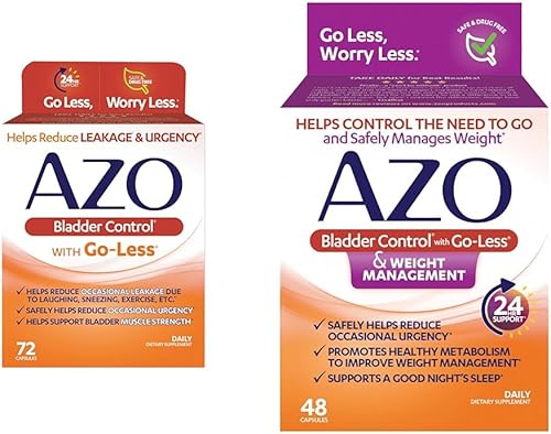 AZO Control de la vejiga con suplemento diario Go-Less y suplemento dietético para controlar el peso | Ayuda a reducir la urgencia ocasional* | 48