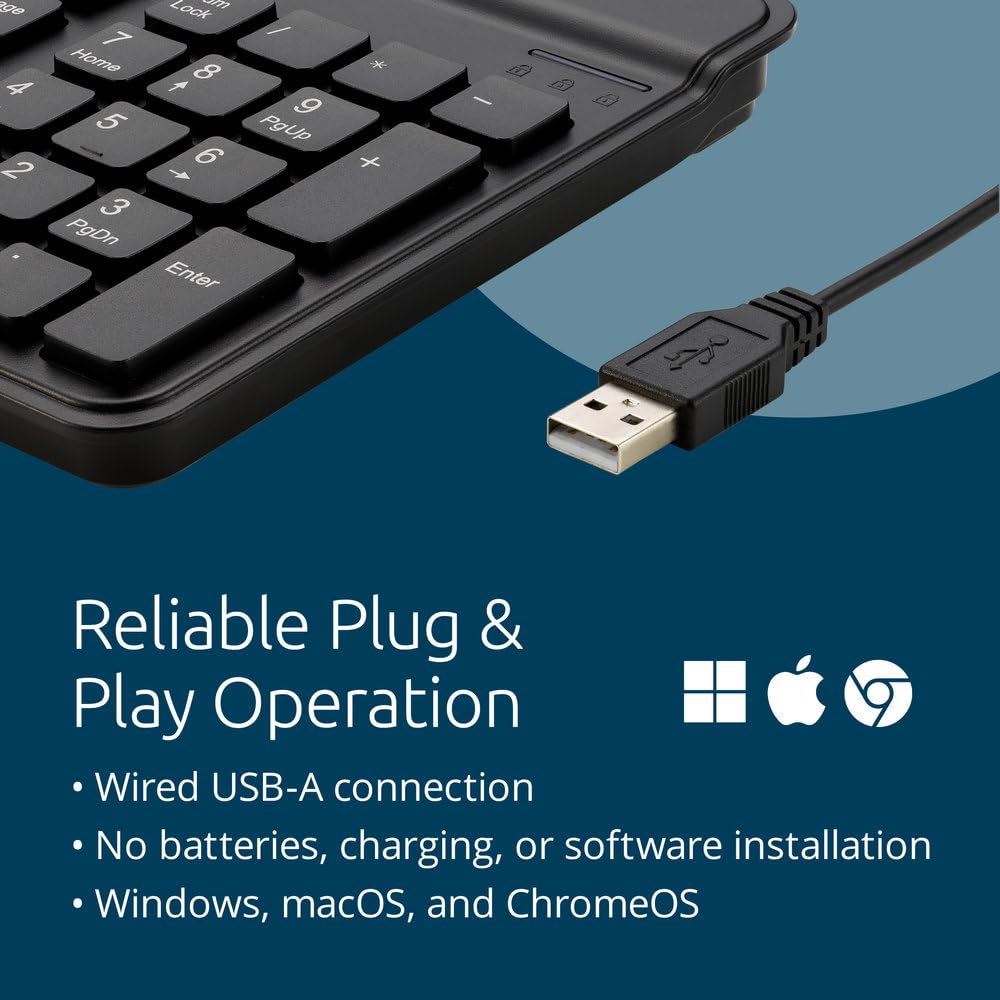 Kensington KB201C Simple Solutions Tastiera cablata con lettore di smart card (CAC), conforme TAA, nero (K75454TAA)