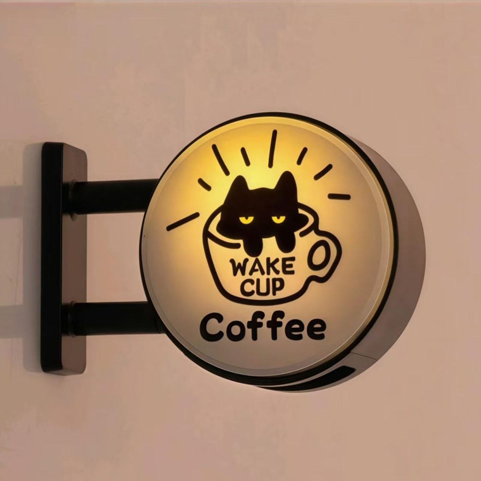 Retro Coffee Corner Sign Mini Fridge Magnets, LED Light Sign Fridge Magnets