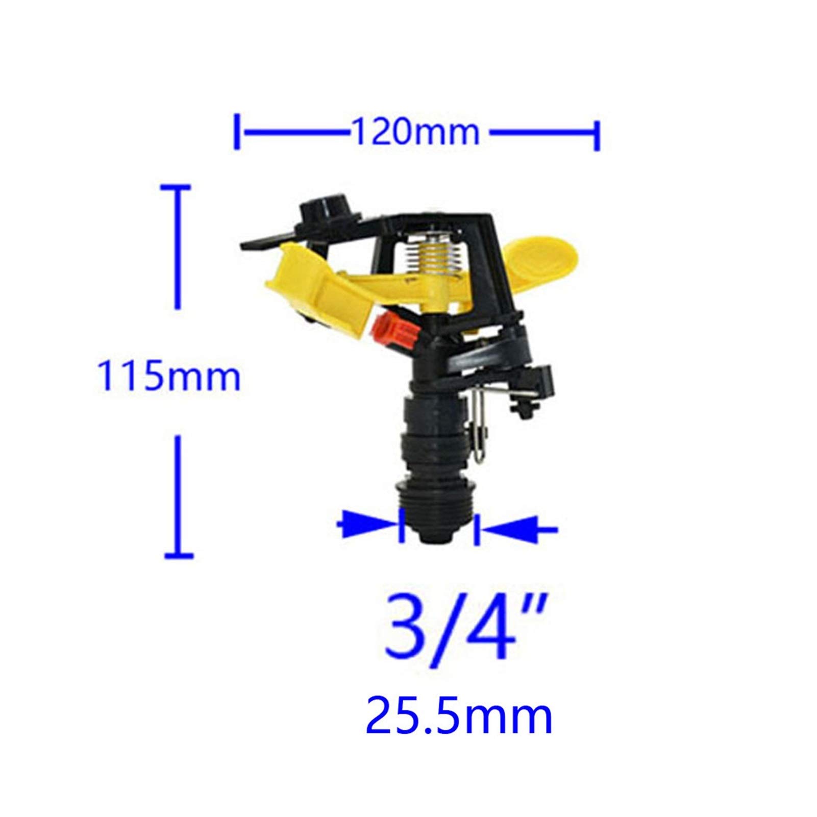 Annaffiatura del giardino irrigazione del prato in 1/2 "3/4" Thread esterno REGOLABILE REGOLABILE REGOLABILE ROTANTE ROTATITO ROCKER ARM Sprinkler 360 gradi Spruzzatore rotante for annaffiato 11