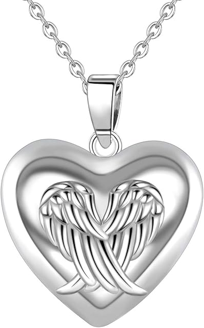 AEONSLOVE Chime Ball Pregnancy Pendant Necklace Music Wishing Bola Angel Wing Heart for Pregnancy Mom Baby Best Jewellery Gift
