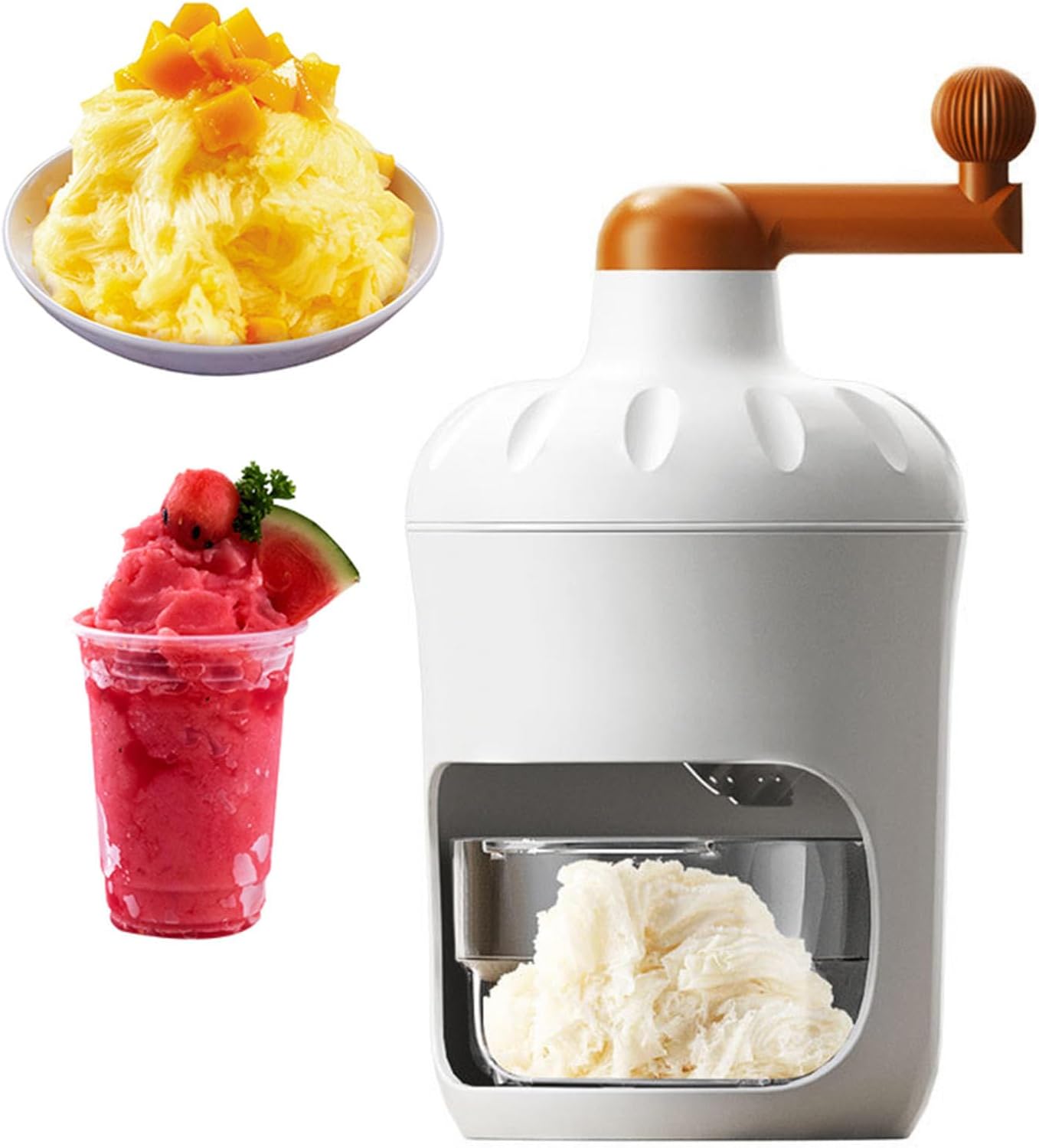 Hand-cranked Shaved Ice Machine Household Ice Shaver Hand Crank Ice Crusher Small Snow Cones Machine DIY Beverage Essential Tools Outdoor Party