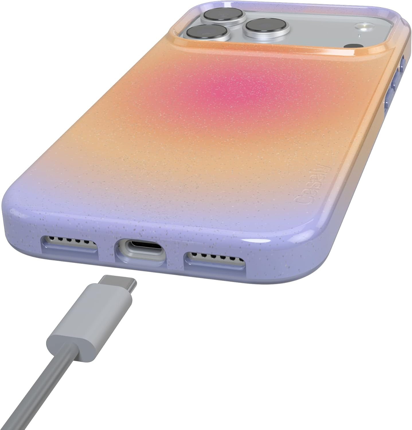 Casely iPhone 17 Pro Case | Sunset Halo | Rainbow Aura | Compatible with MagSafe | Classic Ultra Slim Design