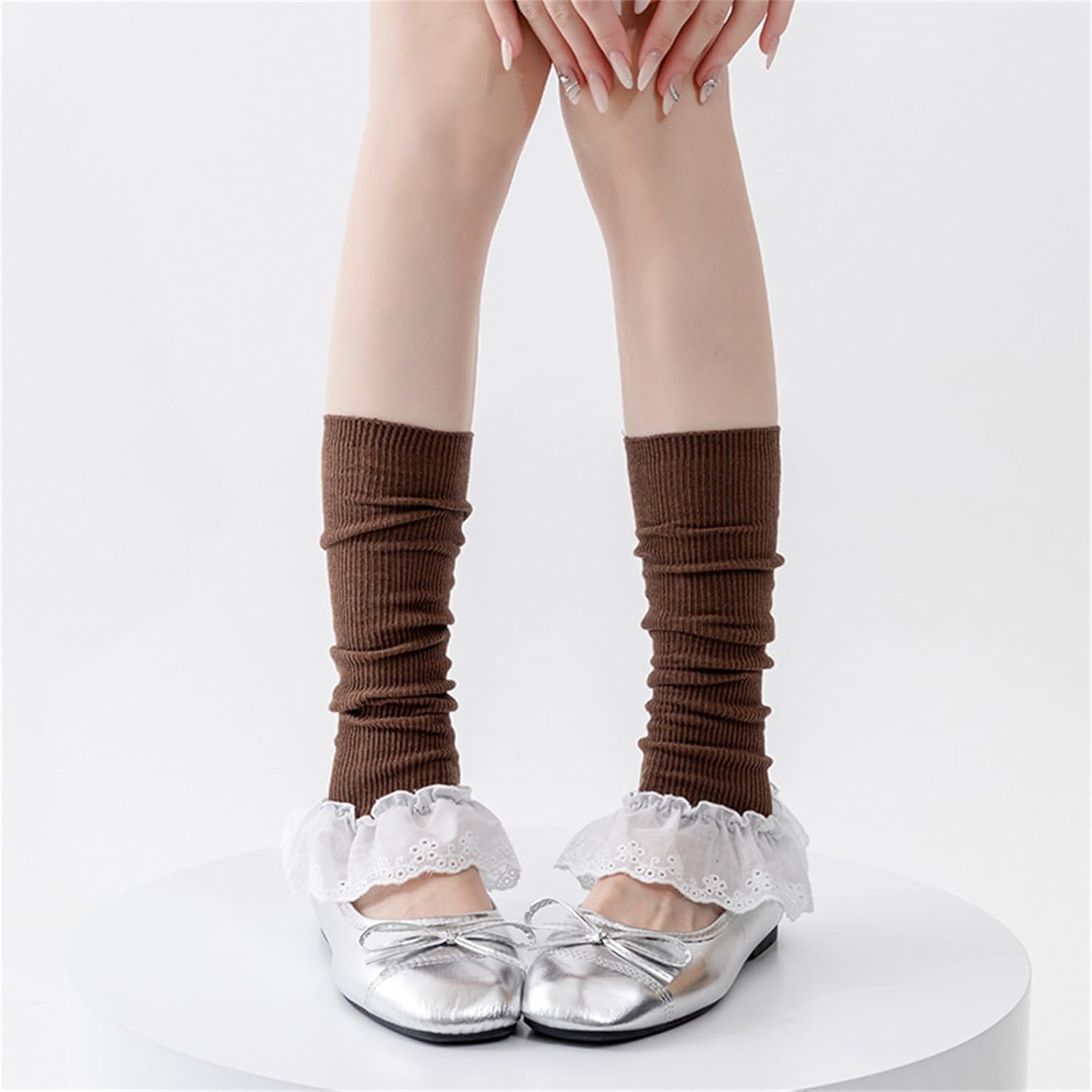 Girls Lolitas Ribbed Knitted Long Socks Leg Warmers Harajukus Japanese Lovely Boot Socks Spring Ankle Heap Socks Gifts