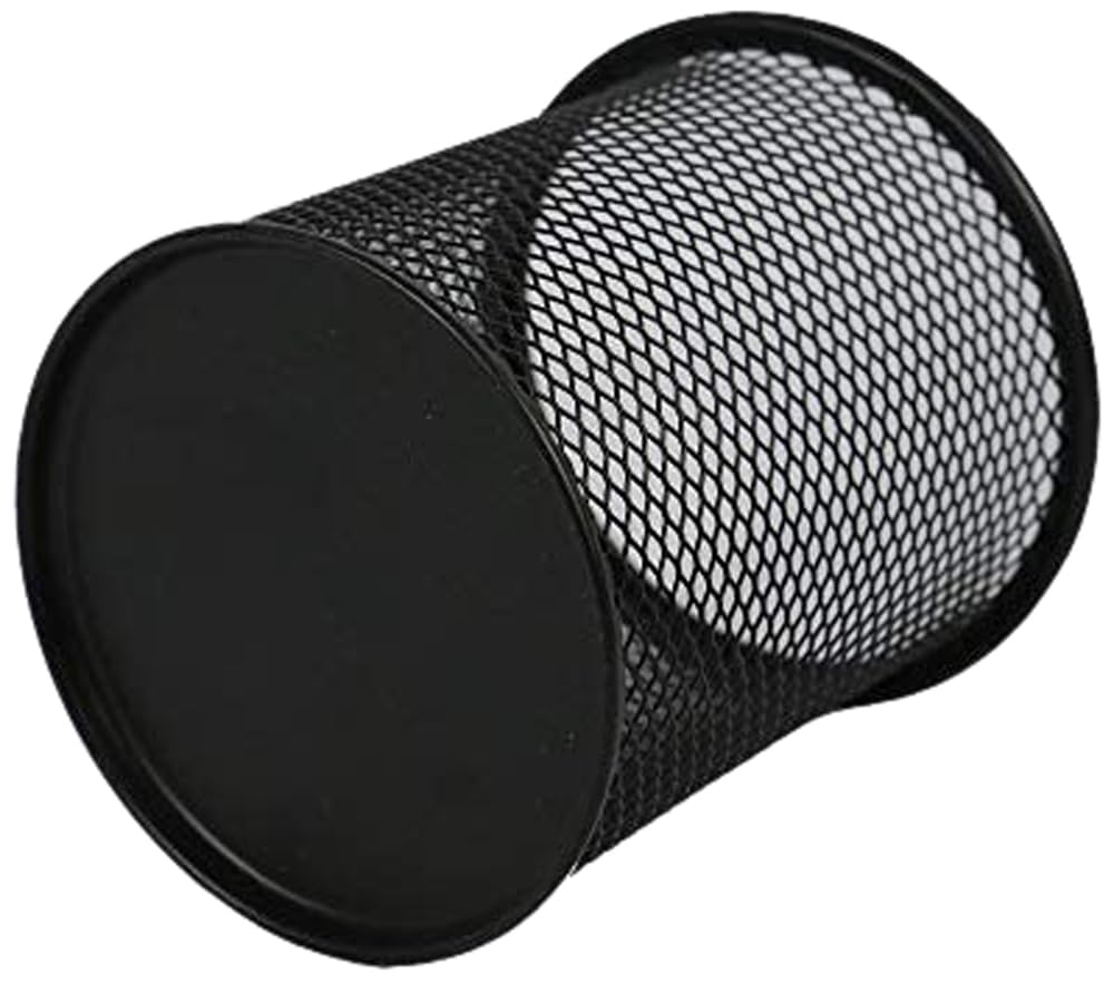 deli Pencil Holder 12 Pack of Mesh Metal Black Round Steel Pen Cup Magnetic Scissor Pen Stand for Desk Office School Bank Supplies Organizer