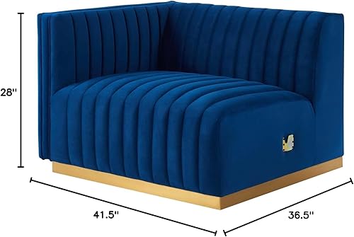 Miniatura 212 de Modway Conjure - Sofá seccional tapizado de terciopelo de alto rendimiento, con canal, silla sin brazos en negro y gris Negro-Gris,Negro