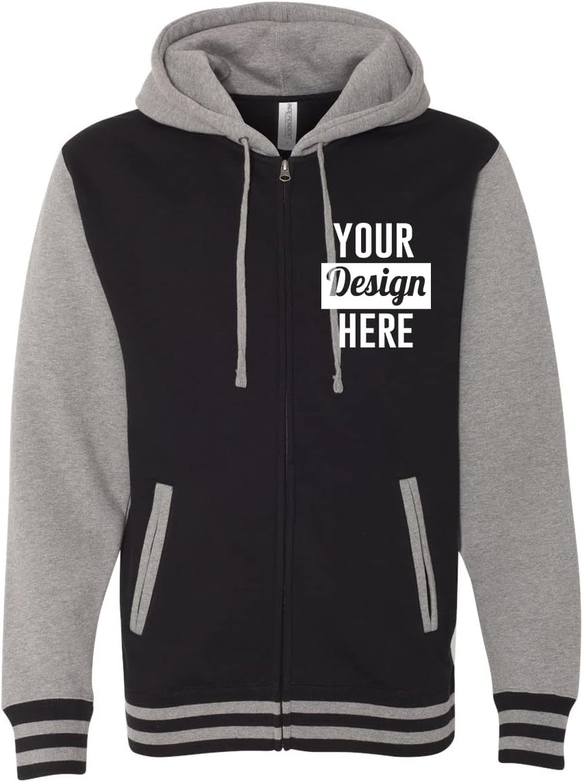 INK STITCH Unisex Ind45uvz Custom Logo Name Stitching Team Sports Hoodie Sweatshirts Full Zip