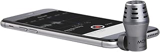 Movo MA200 Omni-Directional Calibrated TRRS Condenser Microphone for Apple iPhone, iPod Touch, iPad (Grey)