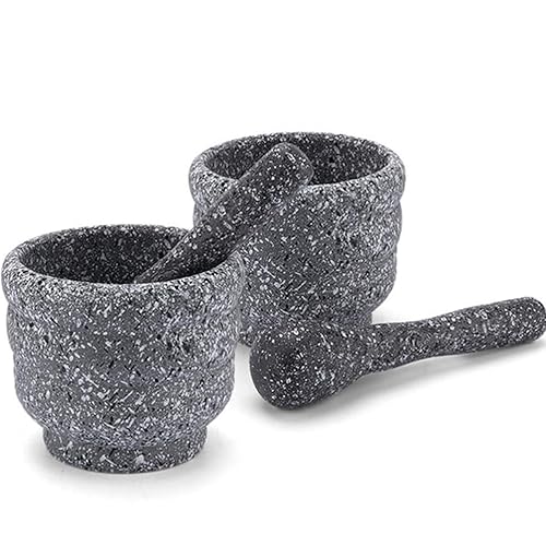 Miniatura 5 de Juego de maja y mortero, 4. 3 pulgadas grande de mortero y tazón: moler, triturar y triturar especias y más