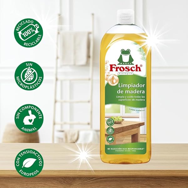 Frosch Limpiador Ecológico de Madera 750ml Spray - Limpieza y Mantenimiento Suelos y Superficies Madera - Fórmula Pino y Naranja - Elimina Manchas Difíciles - 5