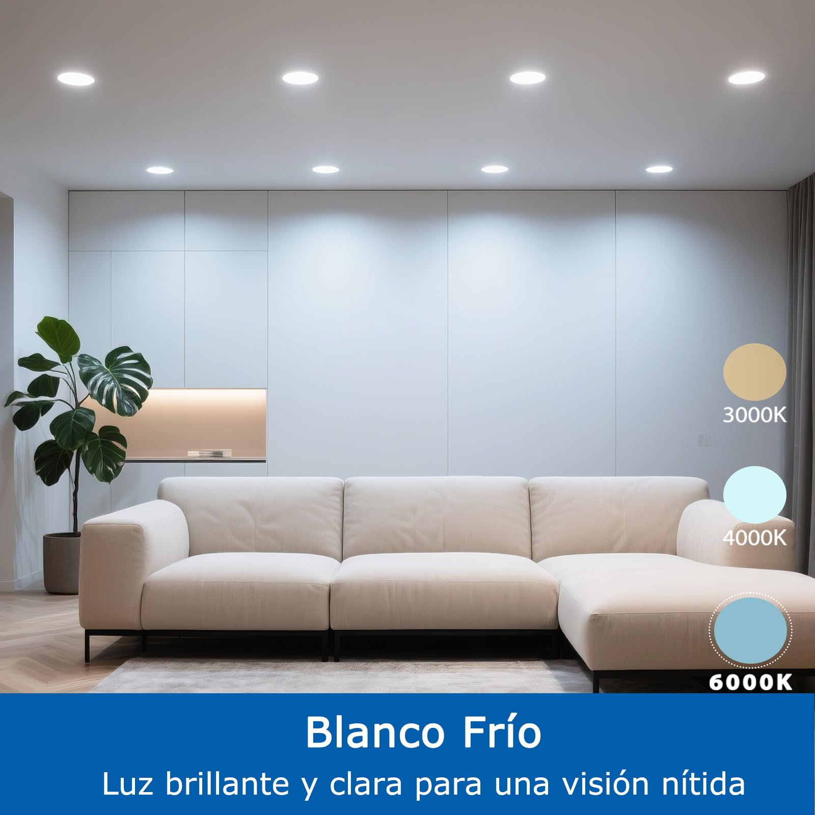ZIZZLER Downlight Led Techo Empotrable, 6000K Blanco Frio Redondo 5W IP44, Corte 68-80mm, Foco Empotrable Led Interior Techo, Luces Ojos De Buey LED, Para Baño, Cocina, 220V-240V, Pack 40