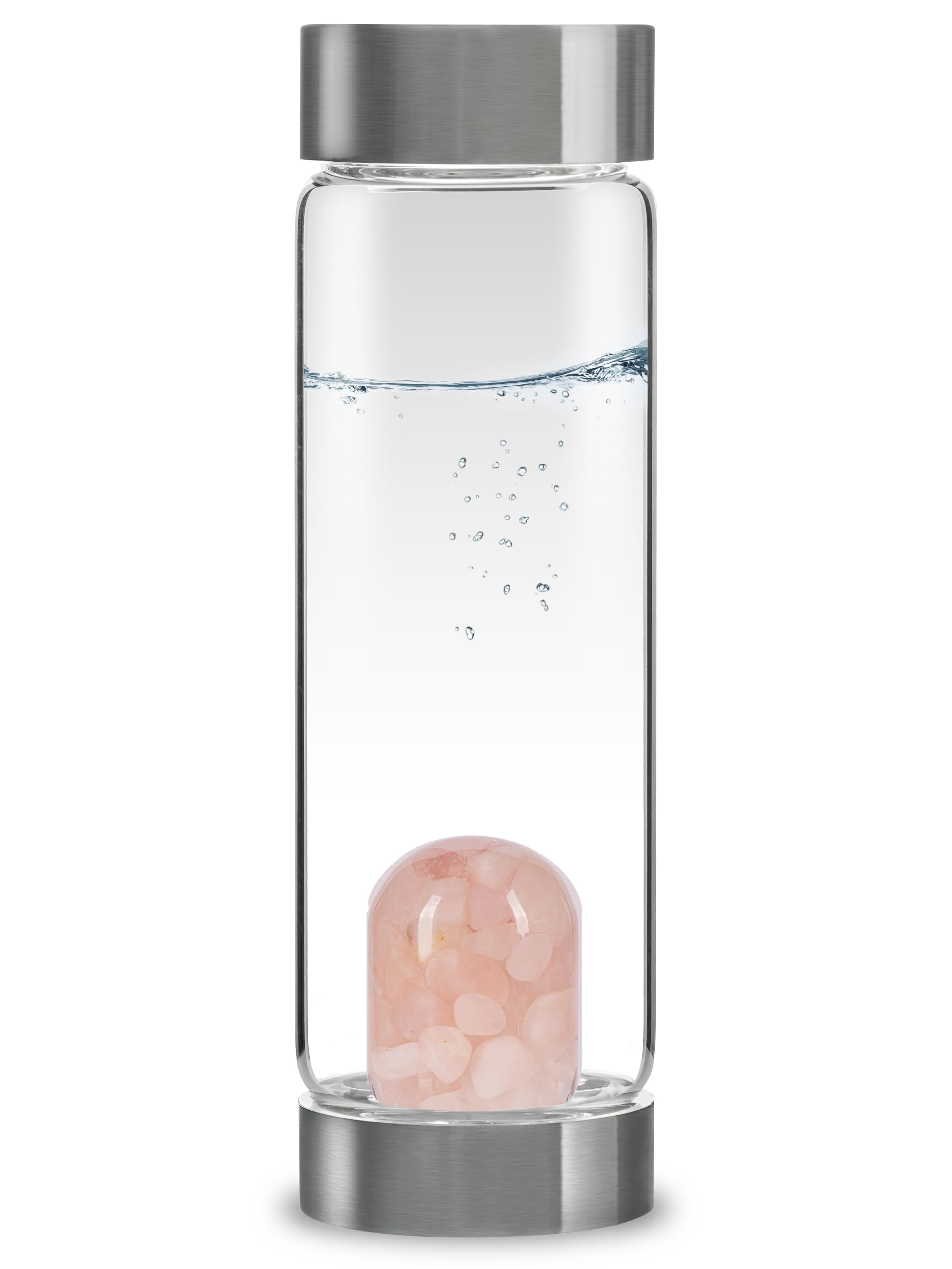 VitaJuwel ViA HARMONY | Crystal Water Bottle with Rose Quartz - Love, Compassion & Self-Acceptance
