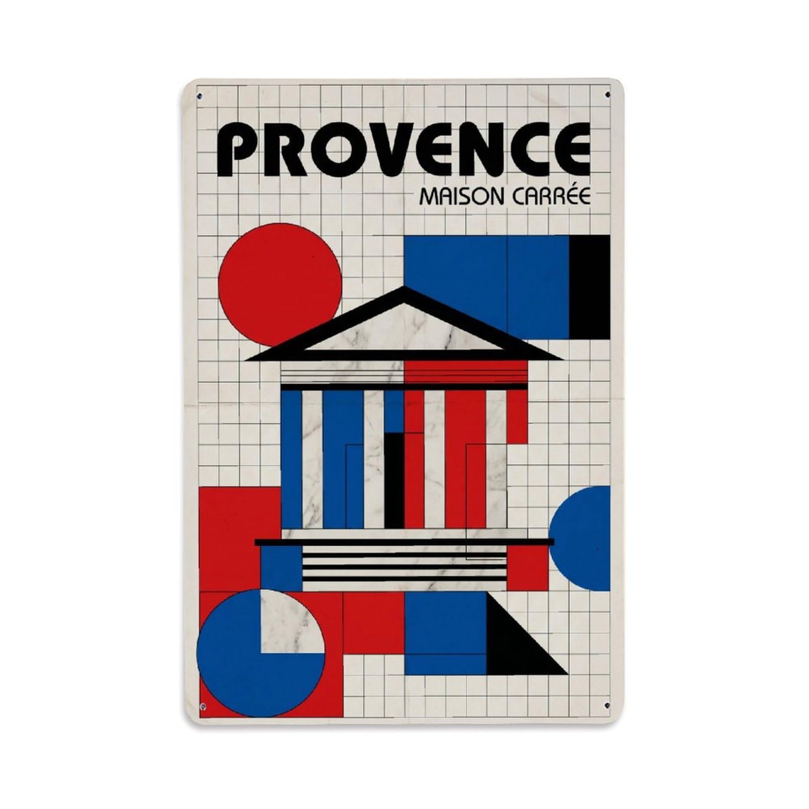 Gead 8X12inch Style Vintage Travel Provence Roman Temple Metal Tin Sign