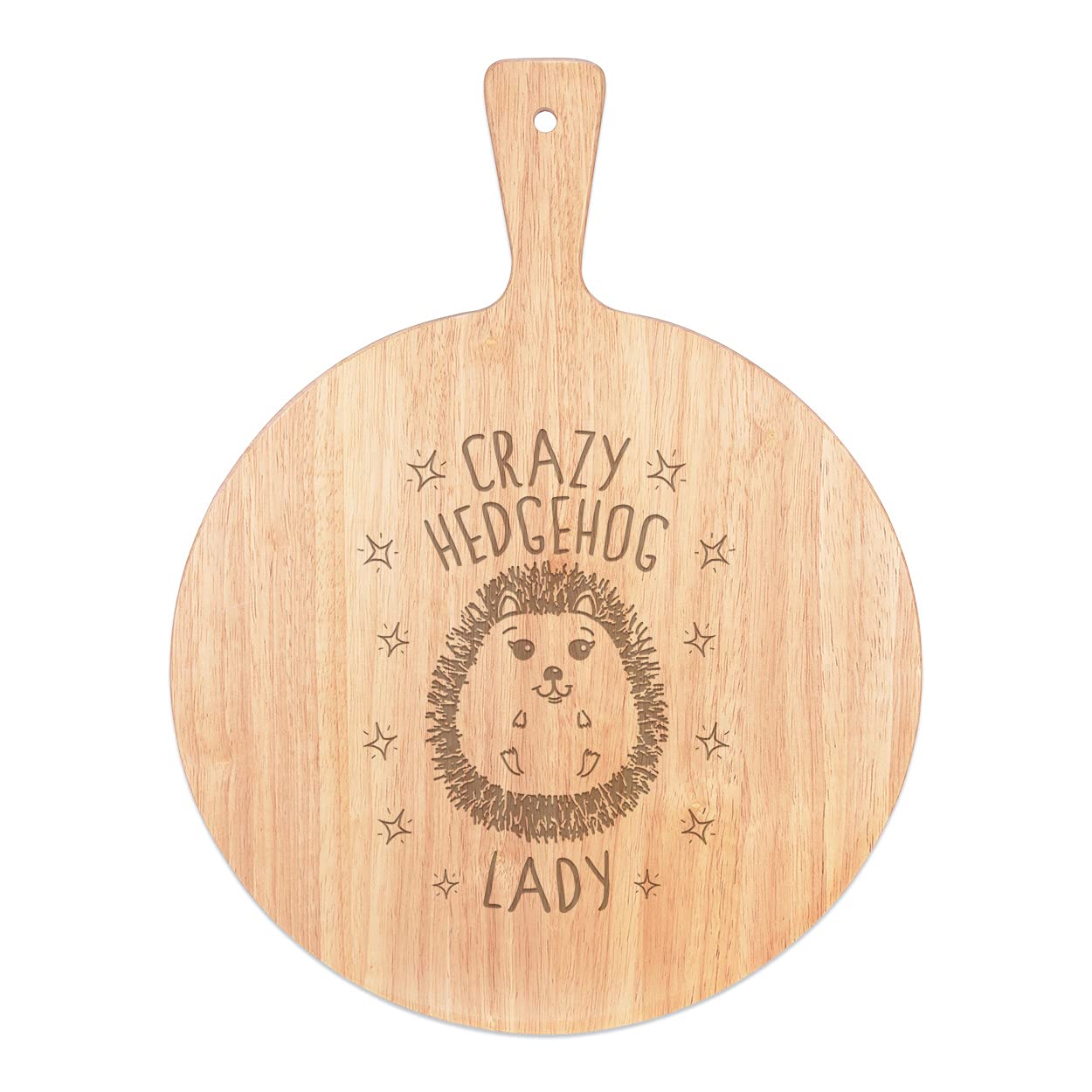 Plateau de service rond en bois de 45x34cm avec poignée pratique pour pizza
