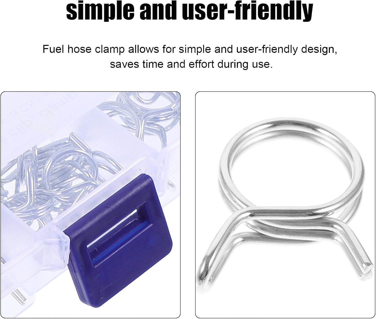 Generic 70pcs Double Wire Spring Hose Clamps Small Line Hose Clips Φ6-φ18 for Fuel Vacuum and Silicone Tubing Automotive and Motorcycle Set