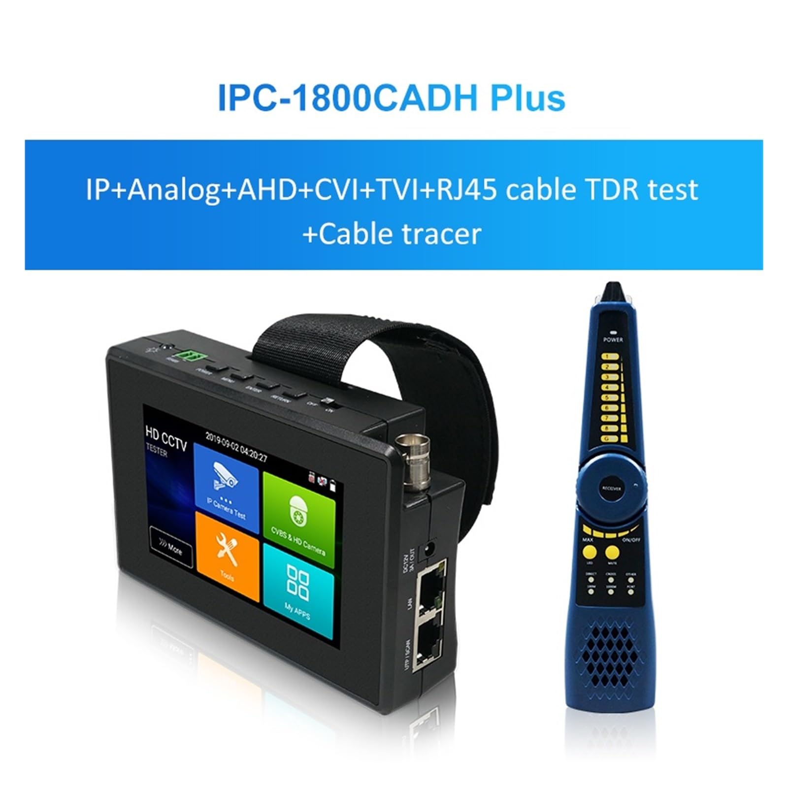 Tester per telecamere IP, Monitor Tester CCTV Wirst IPC-1800ADH Plus Coassiale HD 4.0 Da 4" Con Test Telecamera 4K H.265 IP CVI TVI AHD CVBS ALL IN ONE Corpo piccolo, portatile e più facile da traspor