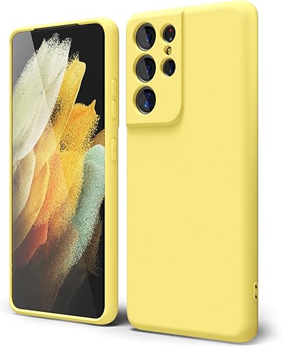 oakxco Funda para teléfono Samsung Galaxy S21 Ultra con agarre de silicona líquida, bonita funda de gel TPU suave y delgada para mujeres y niñas,