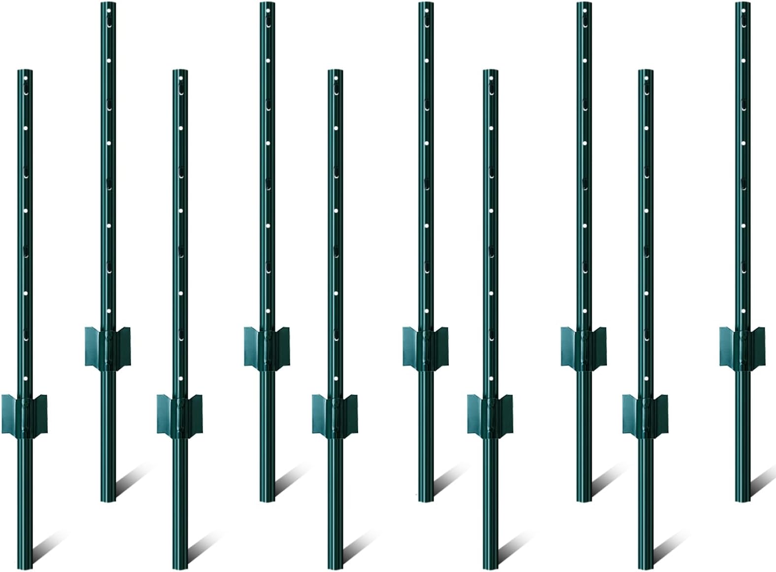 RYFT Fence Post 3 Feet, Pack of 10, U-Post Metal Stake, Heavy Duty Metal Fence Post, T-Post for Gardens