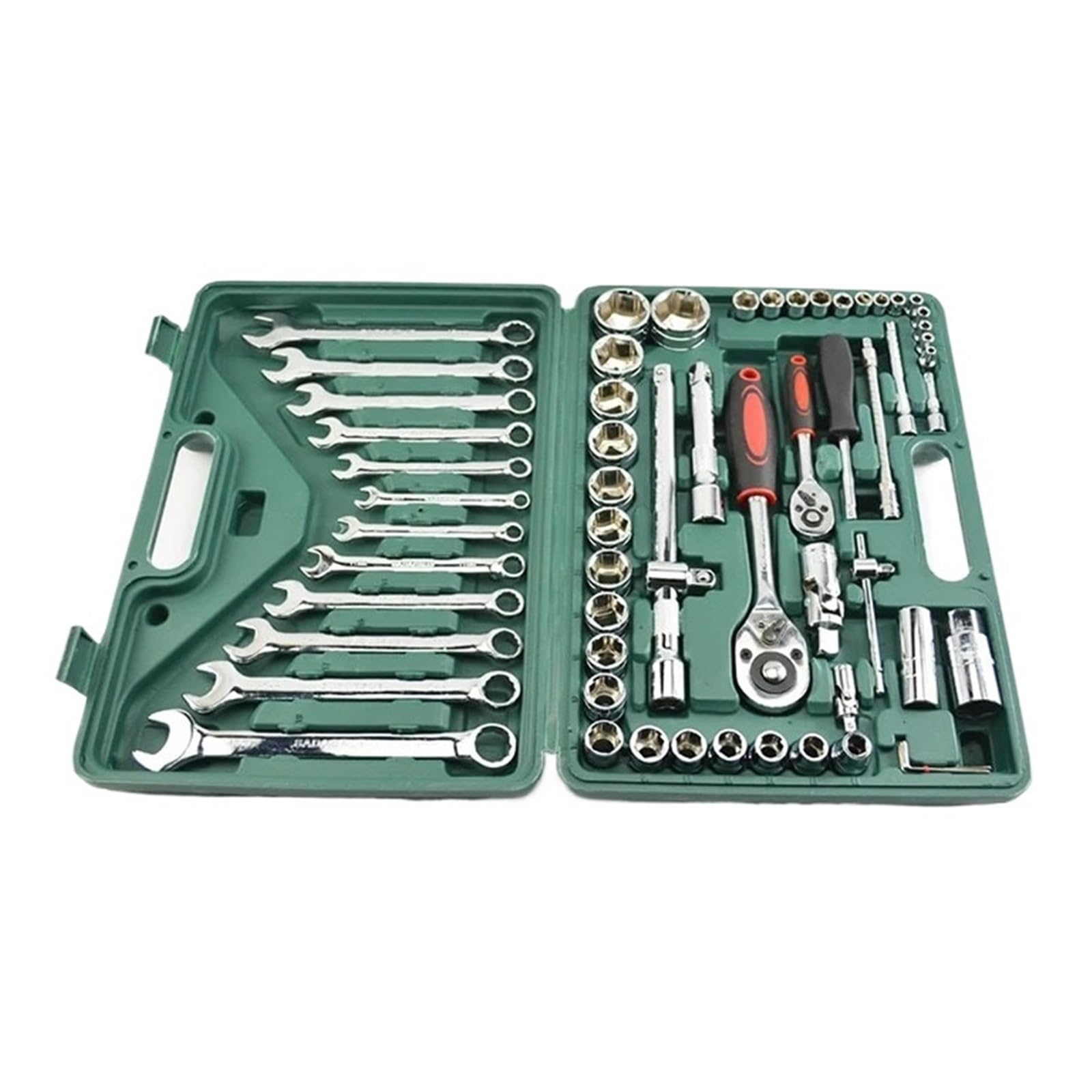 Wkrętak Dynamometryczny Zestaw Kluczy Nasadowych Heavy Duty Wrench Multifunctional Combination Box Auto Kit 61 Szt. Do Napraw Samochodowych Z Grzechotką Precyzyjny Dokładny