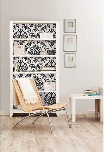 Miniatura 3 de Papel tapiz adhesivo con diseño de damasco Ariel de Brewster, NU1646