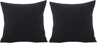 Beydodo Funda de Cojines Sofa Negro,2 Fundas Cojines Sofa Color Sólido Fundas de Cojin 40x40