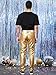 Lars Amadeus Men's Metallic Pants Slim Fit Night Club Disco Shiny Faux Leather Pants 30 Golden