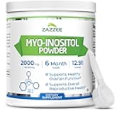 Zazzee Myo-Inositol Powder, 6 Month Supply, 183 Servings, 2000 mg per Serving, Free Scoop for Exact Dosage, 12.91 Ounces, 100% Pure, All-Natural Fertility and Reproductive Support, Vegan, Non-GMO