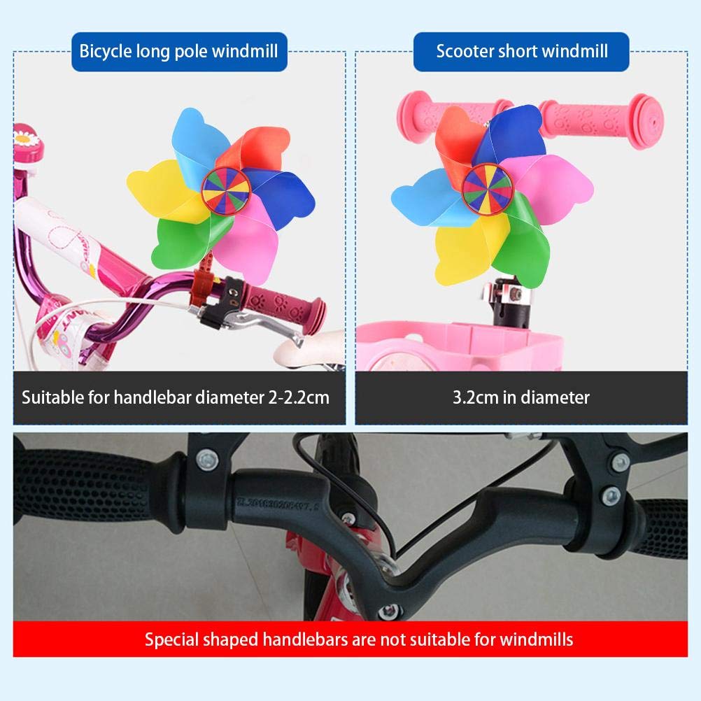 WOONEKY Fahrrad Windräder Für Kinder - Bunte Dekoration Für Räder Und Roller