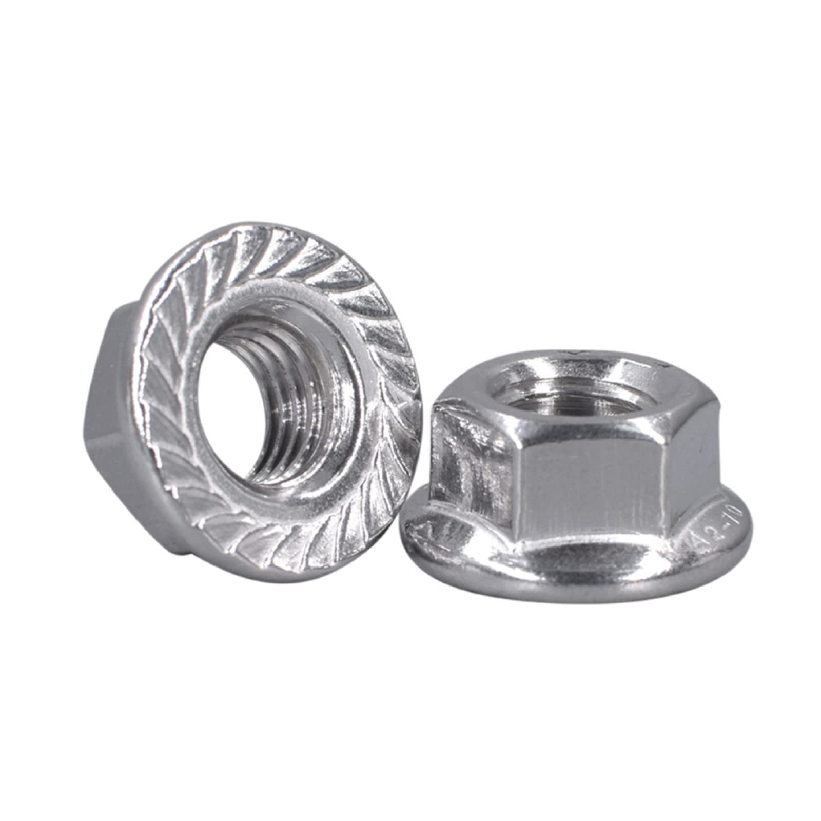 Écrous Hexagonaux à Bride Antidérapants Acier Inox A2/316 - Filetages M3 à M16 - Lot Neuf