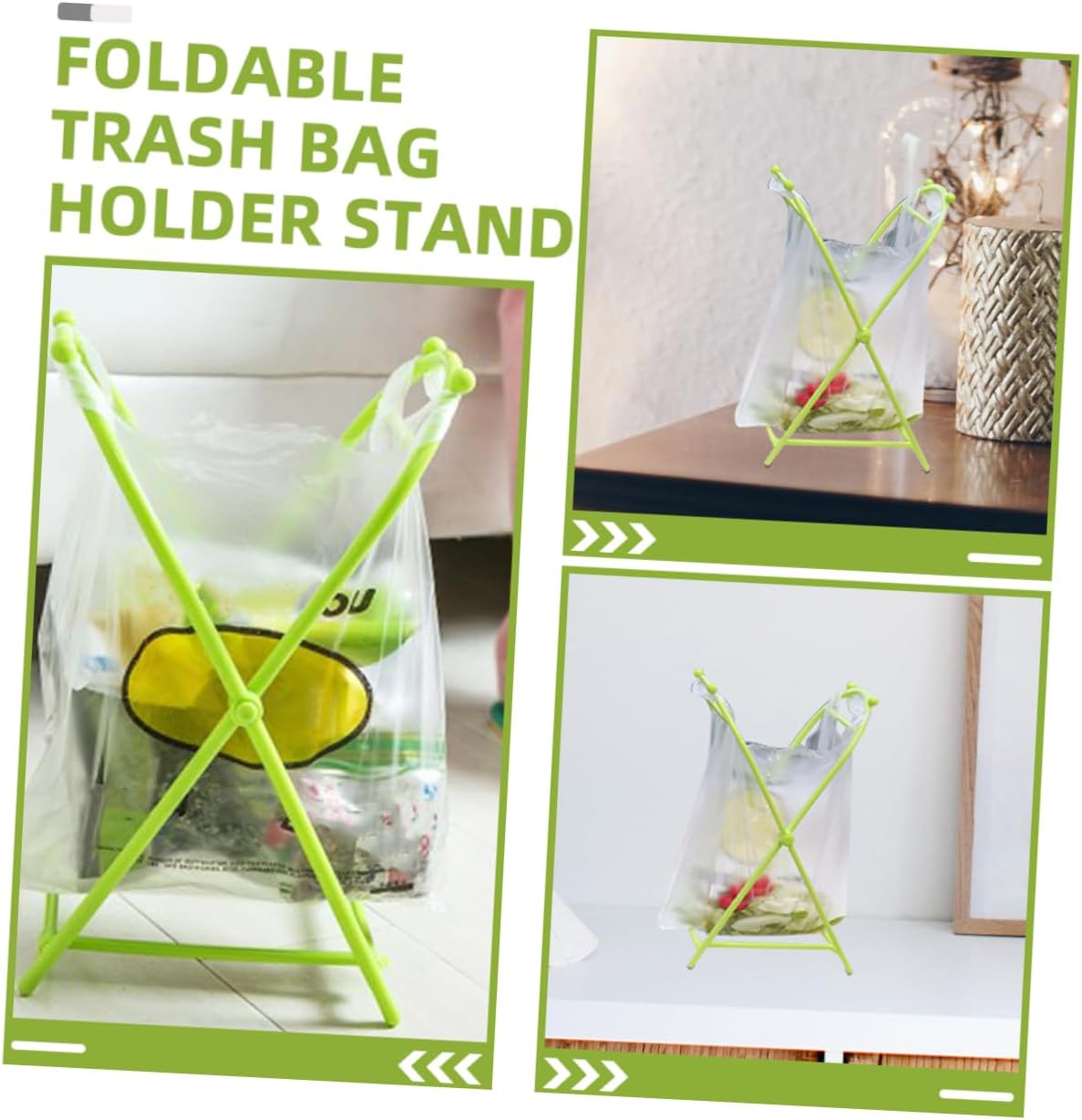 Yardwe 3Pcs Portable Folding Trash Bag Holder Stand Heavy Duty Outdoor Garbage Bag Bracket for Camping Picnics and Gardens Lightweight Collapsible and Easy to Transport