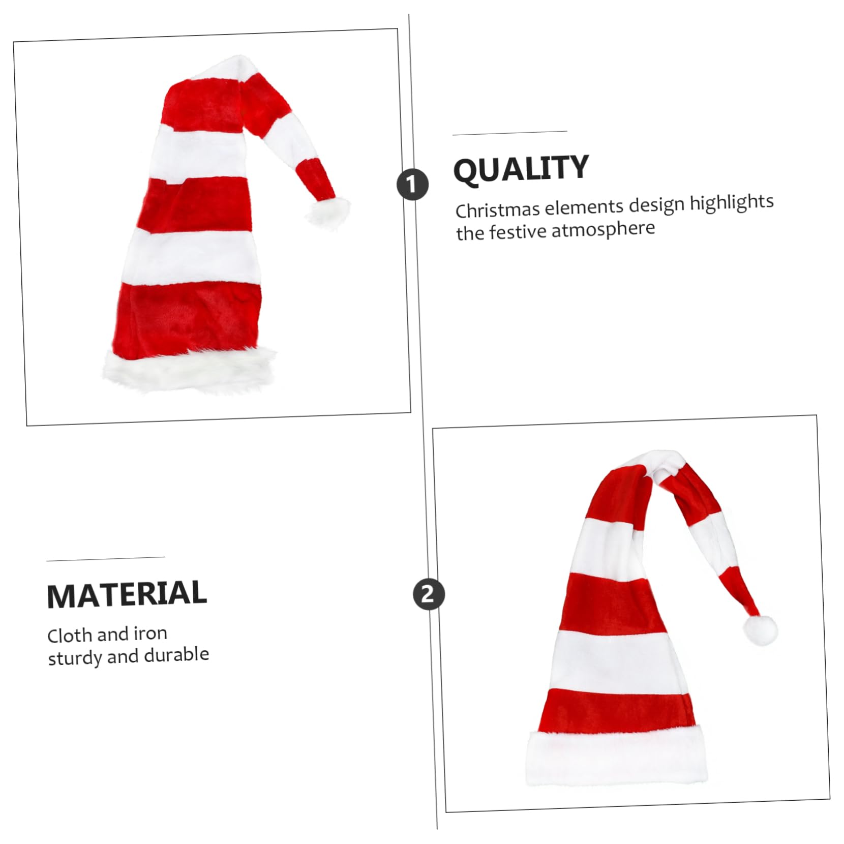 4piezas Sombreros Navideños De Gorro De Papá Noel Para Adultos y Accesorios De Desempeño