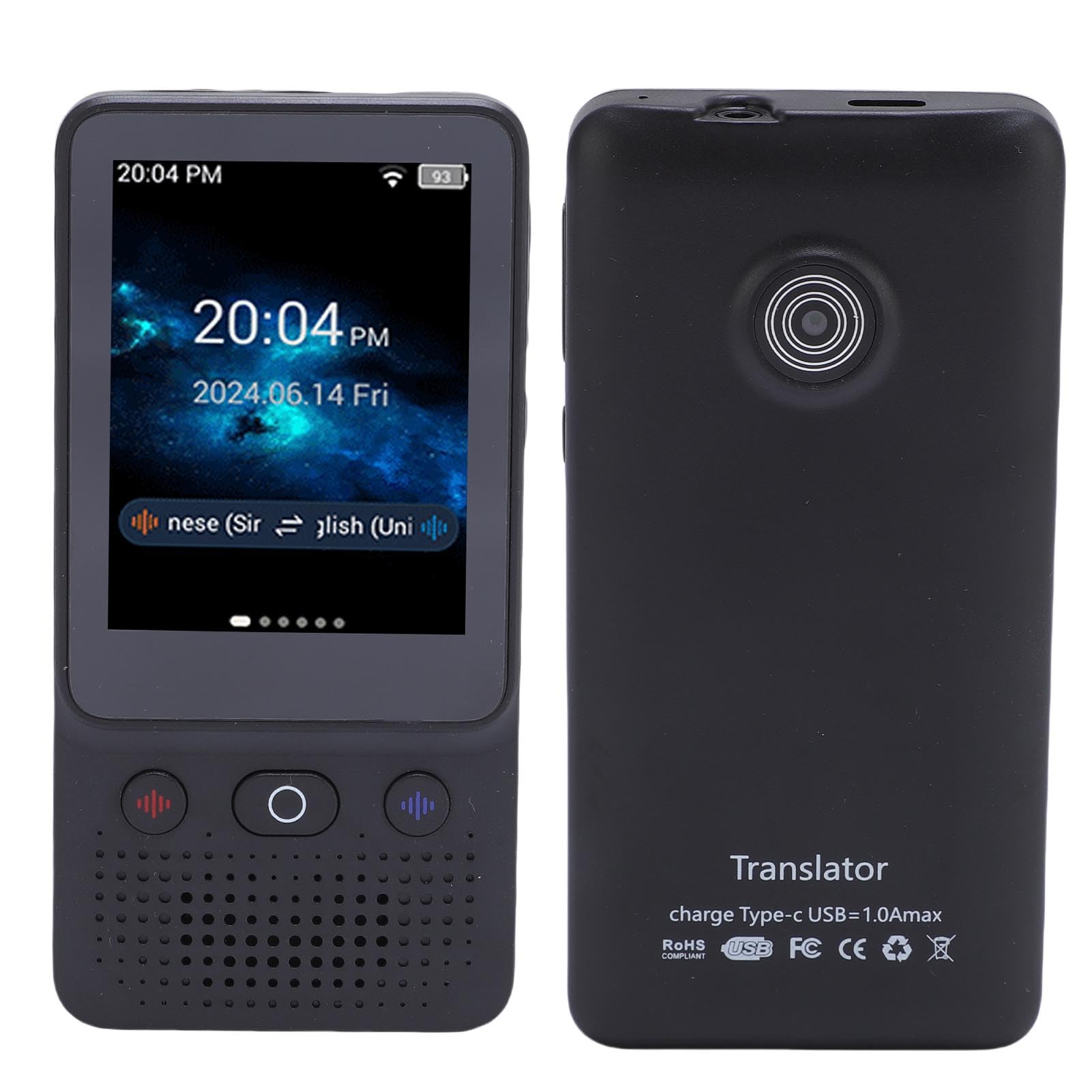 Sprachtranslator -Gerät, AI Smart Translator, 2 -Wege -Voice -Übersetzung von Echtzeit, Unterstützung von 138 Sprachen, Offline & Foto & & WLAN -Übersetzung