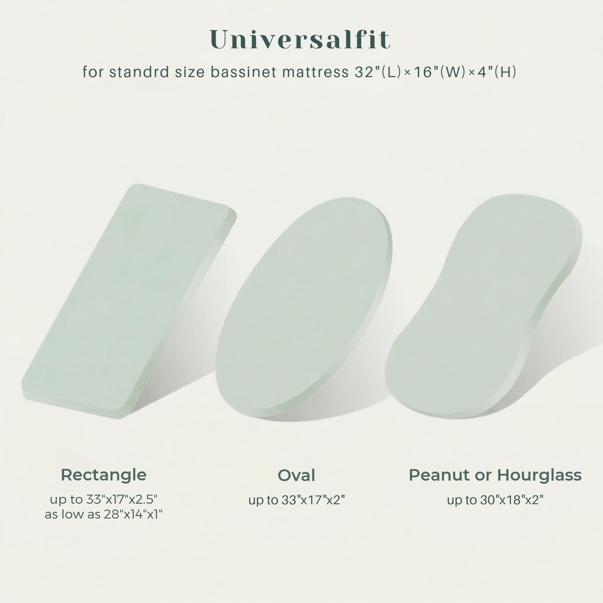 Paquete de 3 sábanas de muselina para moisés para bebés para niños y niñas, 32 x 16 pulgadas | Sábanas de colchón ajustables 100 % algodón, compatibles con Halo Bassinest Swivel Sleeper, Graco (verde hoja)