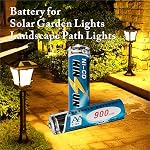 KINSUN 8-Pack Rechargeable Battery 1.2V Ni-Cd AA 900mAh for Outdoor Solar Garden Light