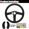Replace 13 inch(33cm) lightweight Original Leather For THRUSTMASTER T300 Force Feedback Ferrari Integral ; Racing Wheel For TS-PC Racer Servo Base Open Wheel (For T300 Ferrari/TS-PC Racer)