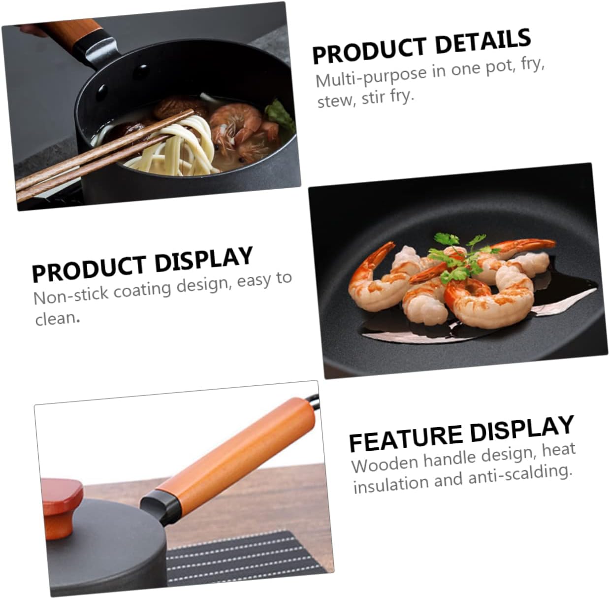 ABOOFAN Non-stick Frying Pan Iron Saucepan Saucepan Non-stick Sauce Pan Hard Anodized Cookware