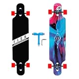 FISH SKATEBOARDS 41-Inch Downhill Longboard Skateboard Through Deck 8 Ply Canadian Maple, Complete Cruiser, Free-Style