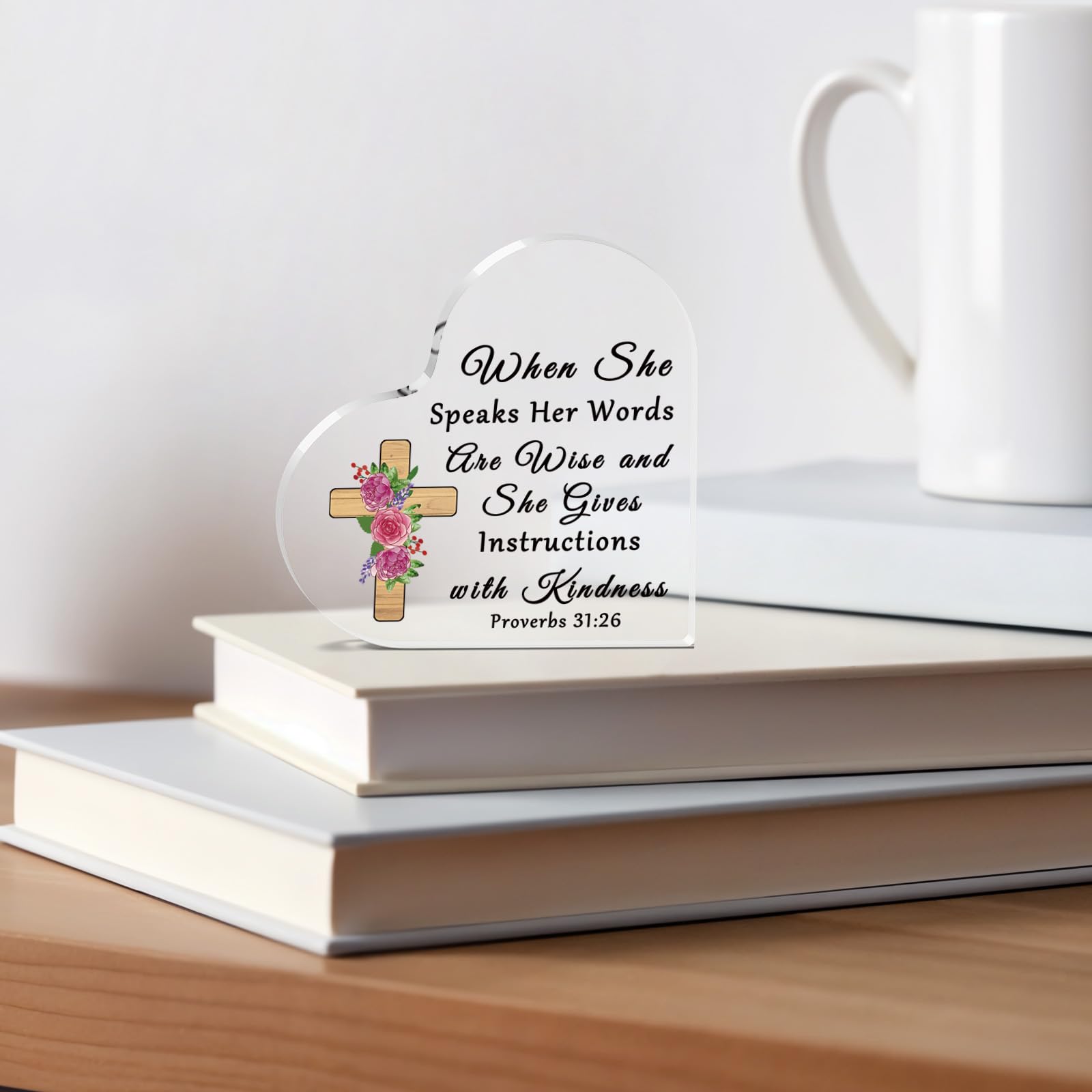 Religious Gifts for Women Inspirational Christian Acrylic Plaque Bible Verses Decor Spiritual Acrylic Plaque Decorative Sign Motivational Gift for Prayers Sister Mother Daughter Friends Goddaughter