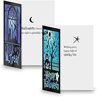 Vista 2 de Current Juego de 8 tarjetas de felicitación mágicas de lujo de Halloween – Juego de 8 tarjetas grandes de 5 x 7 pulgadas, paquete variado