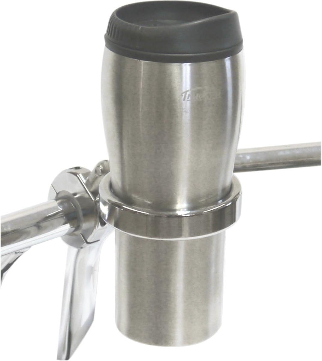 Desert Dawgs RU-MFCH Roadrunner Plus Drink Holder w/Travel Mug - 1in. Thru 1-1/4in. - Chrome
