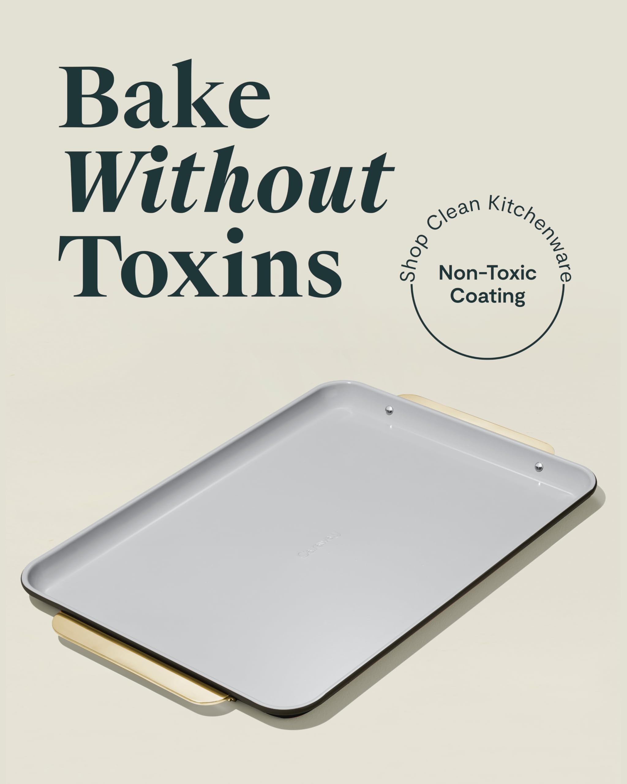 Caraway Non-Stick Ceramic Large Baking Sheet Duo - Naturally Slick Ceramic Coating - Non-Toxic, PTFE & PFOA Free - Perfect for Baking, Roasting, and More - Large (18