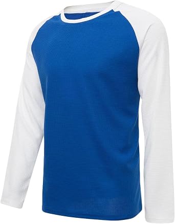Big and Tall Shirts for Men Long Sleeve Color Block Crewneck Tee Tops Casual Loose Athletic Tee Tops