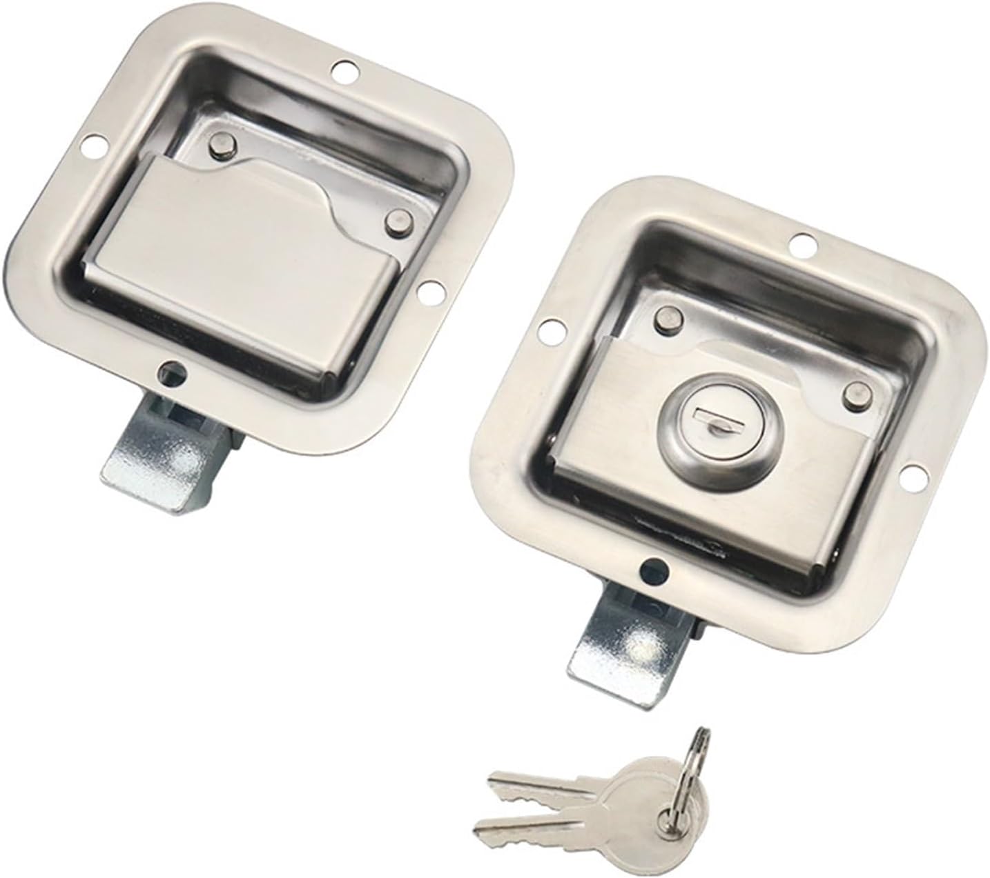 Stainless Steel Box-Type Car Door Lock for Trailers Engineering Vehicles Toolboxes Panel Lock 1Pcs(MS866-28-no Lock)