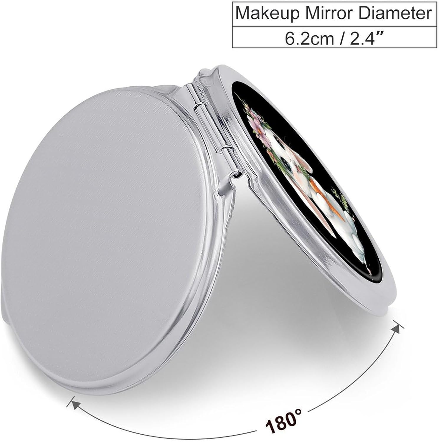 Funny Rabbit Compact Makeup Mirror Mini Foldable Cosmetic Mirror Portable Travel Mirror for Purse Pocket