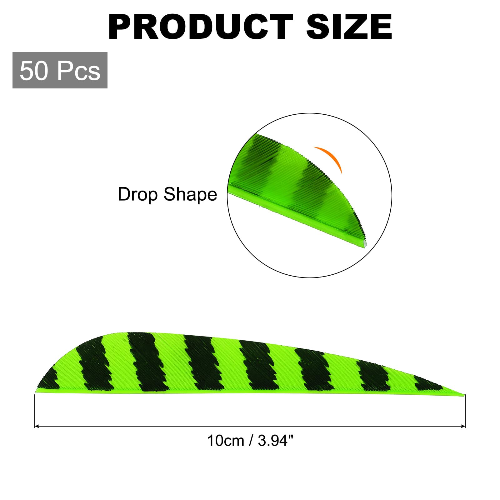 QUARKZMAN Confezione da 50 Penne per Frecce 4" DIY Tiro Verde Fluorescente