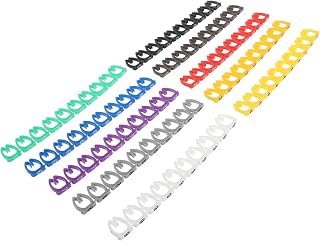 FONDOTIN 100 piezas Marcadores de Cable con Clip Codificados Etiquetas Numeradas Coloridas para Identificación de Cables y Cordones Tubos Marcador Resistentes para Organización Ordenada